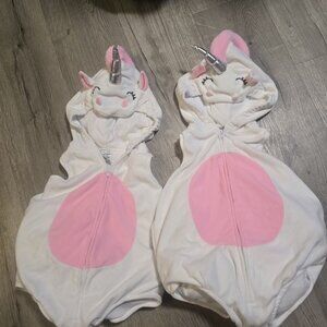 TWIN set of 2 Carters Baby Unicorn Fleece Halloween costume 18M cute
